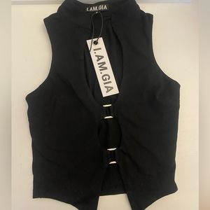 I.am.gia black top black cut out top